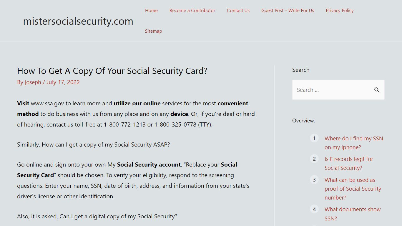 How To Get A Copy Of Your Social Security Card?